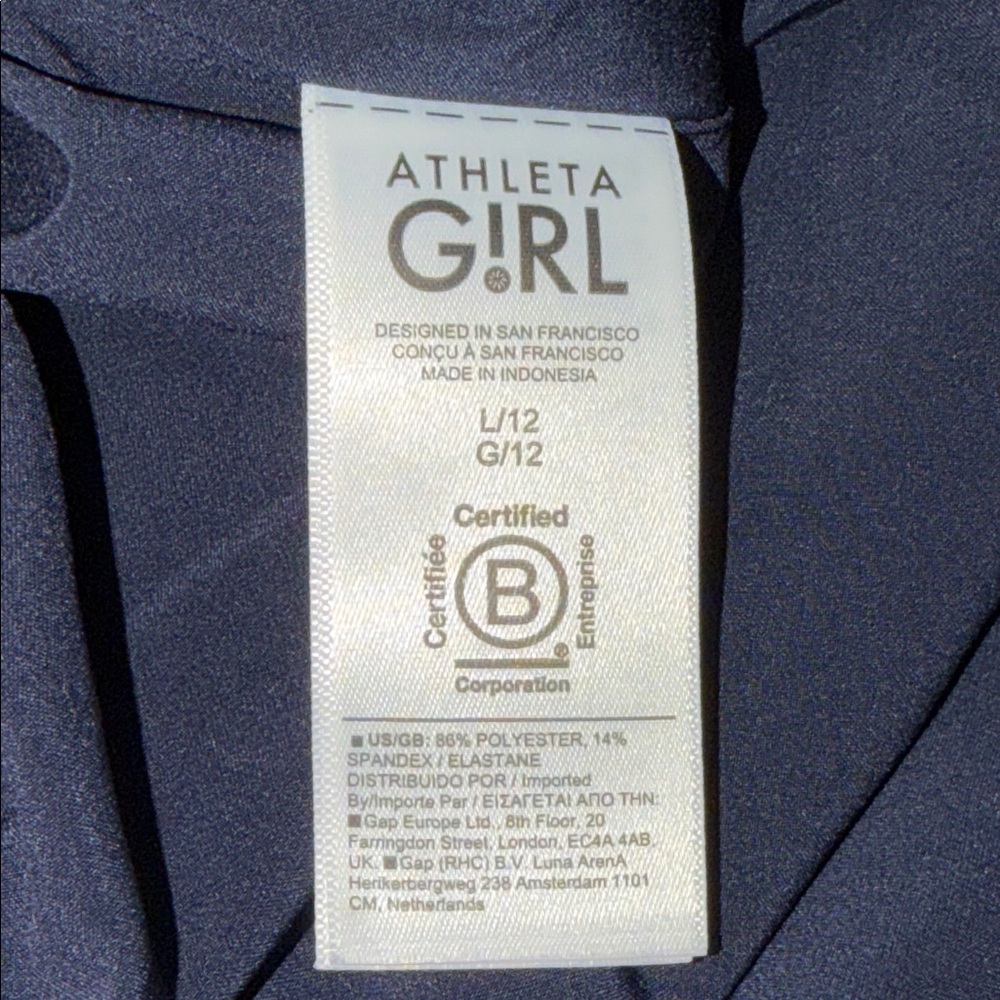 Athleta girl L/12 Navy High-Neck Swim Dress with Skirt - Picture 9 of 9